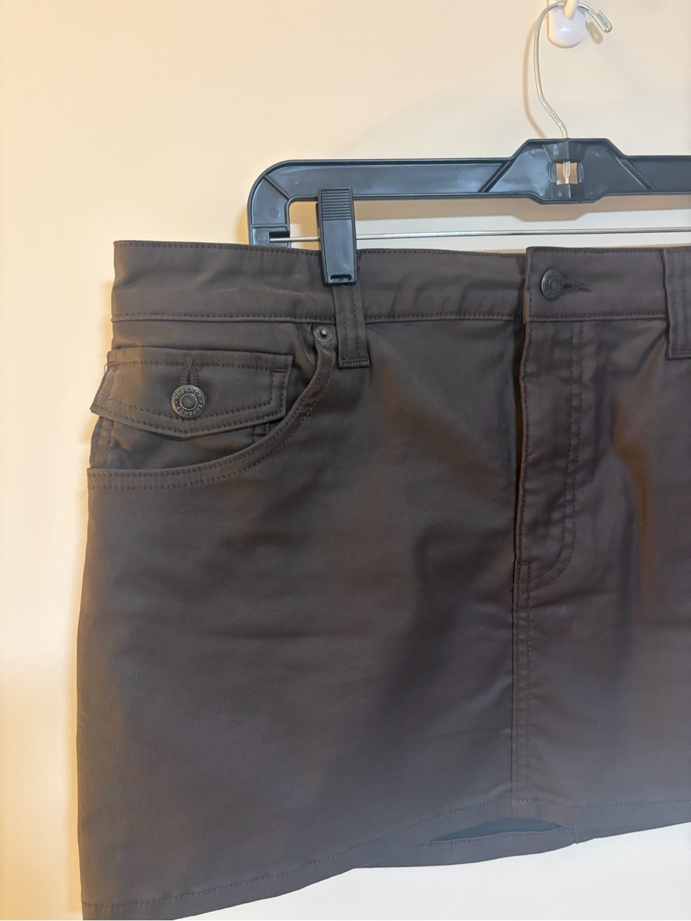 Topshop coated mini skirt